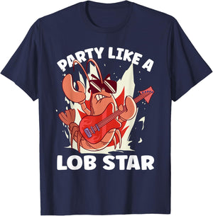Party Like A Lob Star Lobster T-Shirt - T-Shirt | Navy