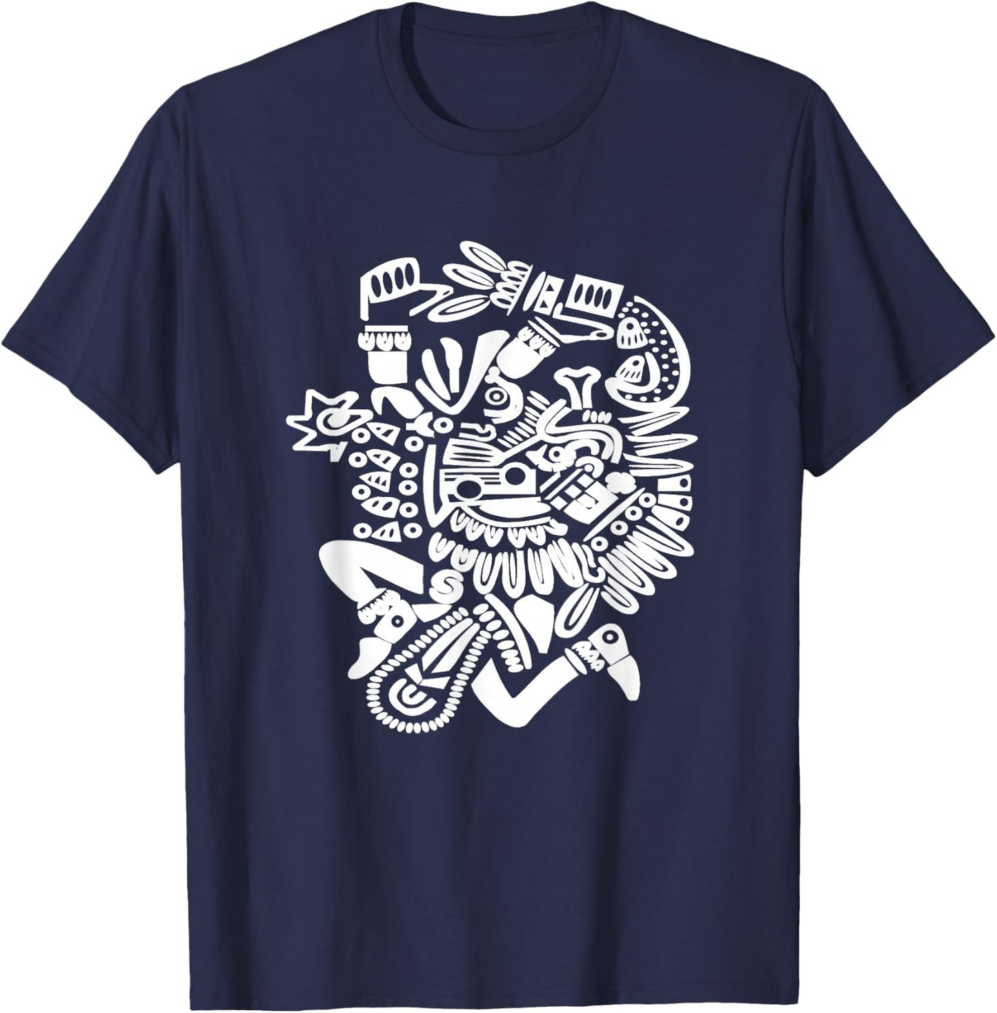 Quetzalcoatl Aztec God Deity Feathered Serpent T-Shirt - T-Shirt | Navy