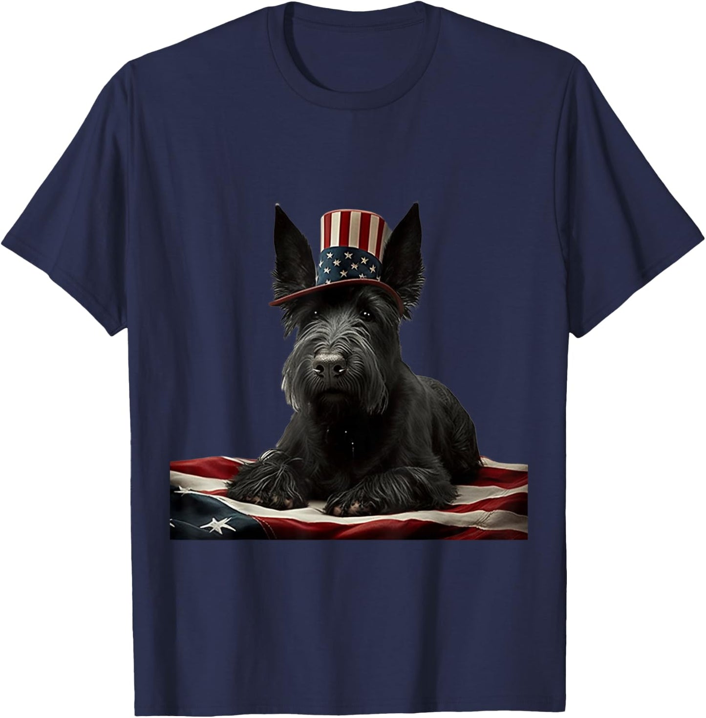 Scottish Terrier 4th of July - Scottish Terrier USA T-Shirt - T-Shirt | Navy