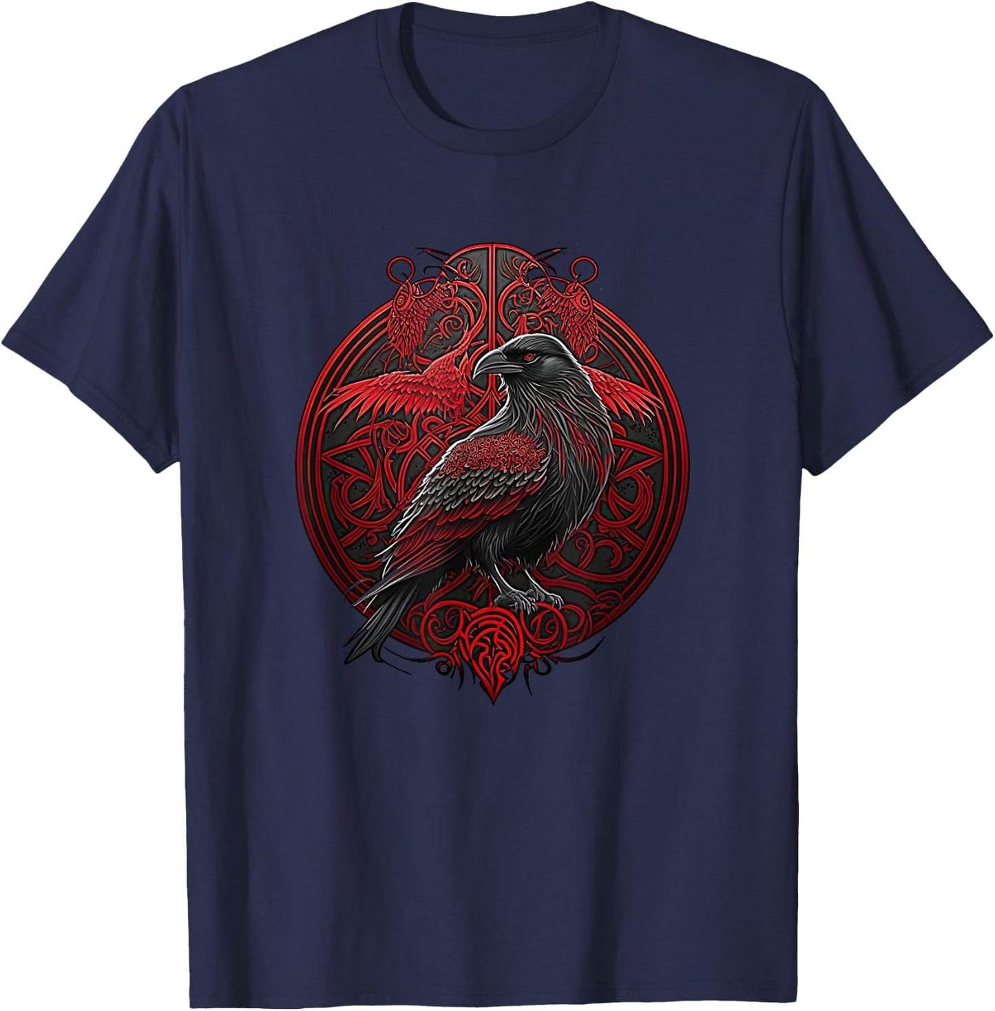 Scandinavian Odin Ravens T-Shirt - T-Shirt | Navy