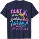 Aunt Of The Birthday Mermaid Matching Family 1st Birthday T-Shirt - T-Shirt | Navy