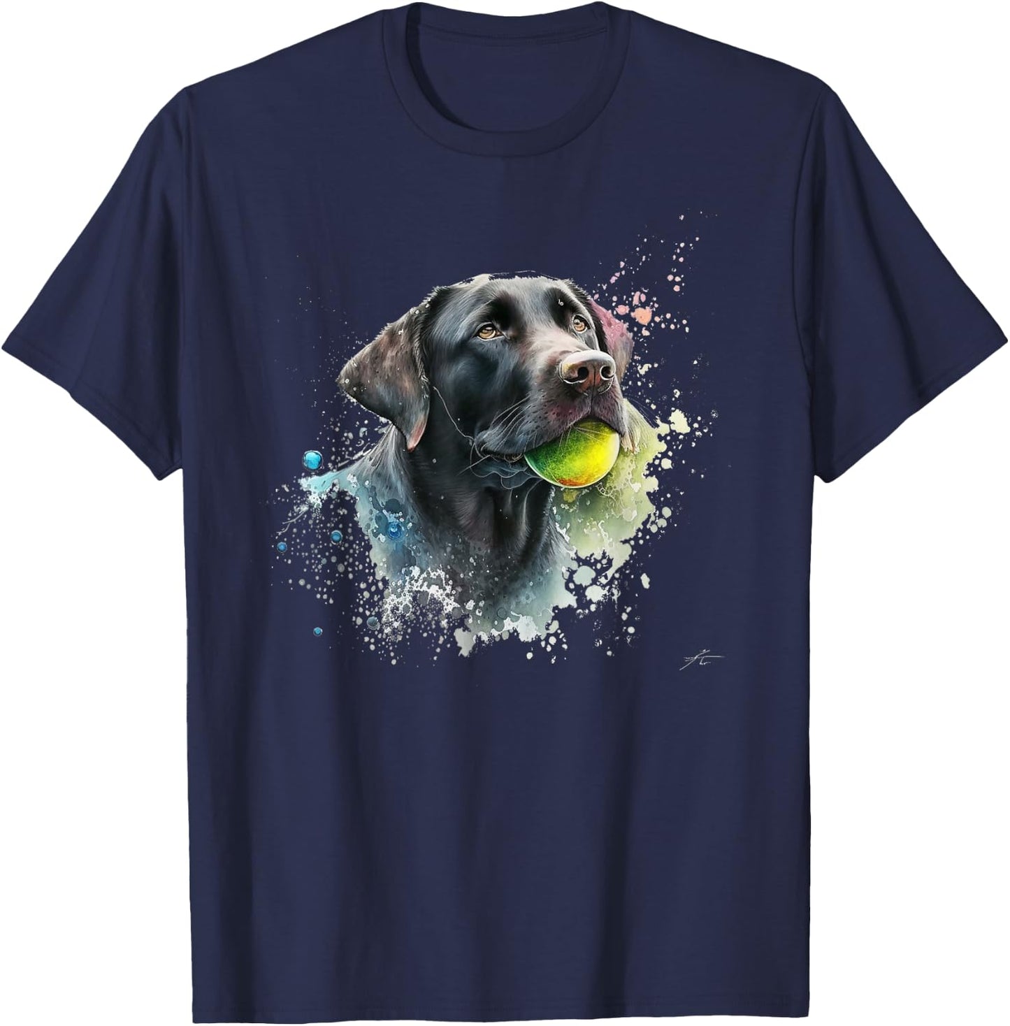 Cute Black Lab Black Labrador Retriever Puppy Dog Mom Animal Men Women Kids T-Shirt - T-Shirt | Navy
