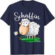 with German Text "Sheep Says" [German Language], black T-Shirt - T-Shirt | Navy