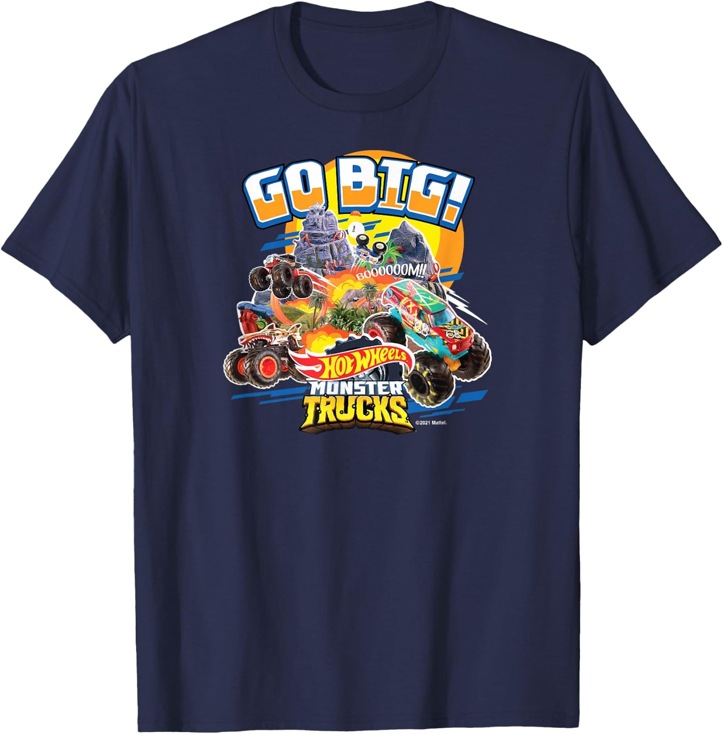 Hot Wheels Monster Trucks Get Big , black T-Shirt - T-Shirt | Navy