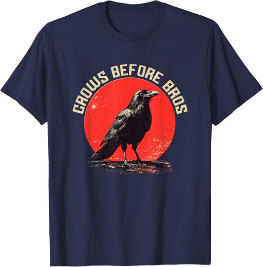Crows Before Bros Shirt Crows Before Bros T-Shirt - T-Shirt | Navy