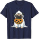 Pug Ghost Dog Halloween Women Kids T-Shirt - T-Shirt | Navy