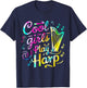 Cool Girls Play Harp , Black, S T-Shirt - T-Shirt | Navy
