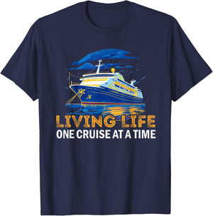 Living Life One Cruise At A Time Cruising Lover Cruiser T-Shirt - T-Shirt | Navy