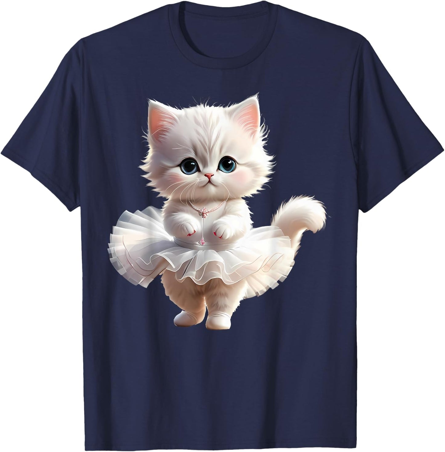 Sweet Dancing Ballerina Cat Ballet Kitty Girl For Kids T-Shirt - T-Shirt | Navy