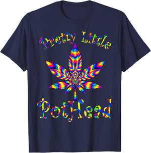 Pretty Little Pothead Weed Leaf Marijuana Cannabis 420 T-Shirt - T-Shirt | Navy