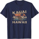 Retro Kauai Hawaii Art Hawaiian Design T-Shirt - T-Shirt | Navy