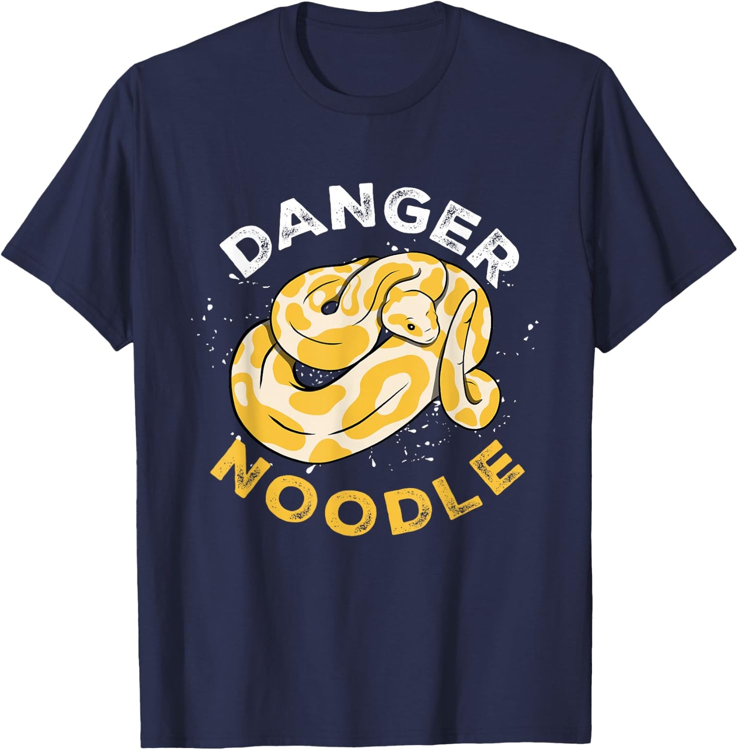 Snake Danger Noodle Serpent Python Wild Reptile T-Shirt - T-Shirt | Navy