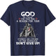 Knight Templar Christian Warrior God Purpose Don't Give Up T-Shirt - T-Shirt | Navy