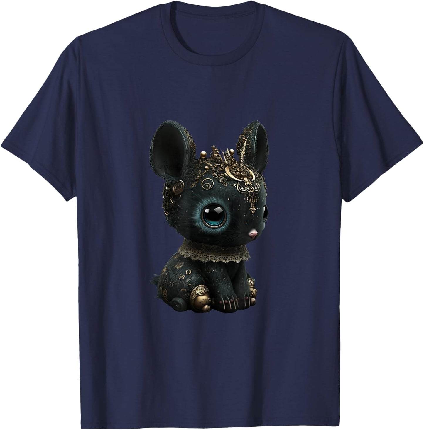 Kawaii Gothic Cute Goth Bunny T-Shirt - T-Shirt | Navy