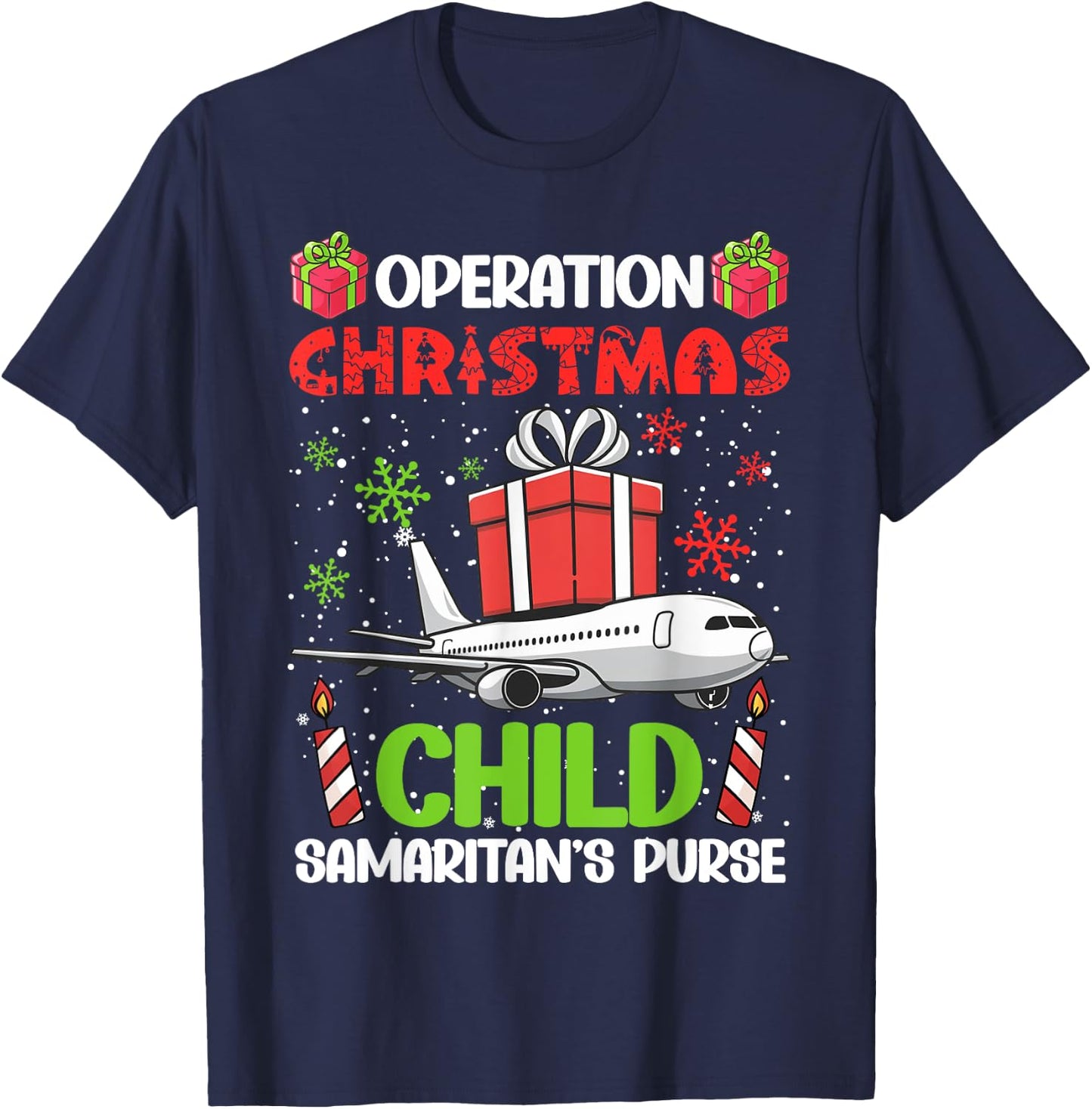 Operation Christmas Child Smaritan's Purse Funny Family Xmas T-Shirt - T-Shirt | Navy