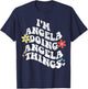 Retro Groovy Im ANGELA Doing ANGELA Things Funny Mother's T-Shirt - T-Shirt | Navy