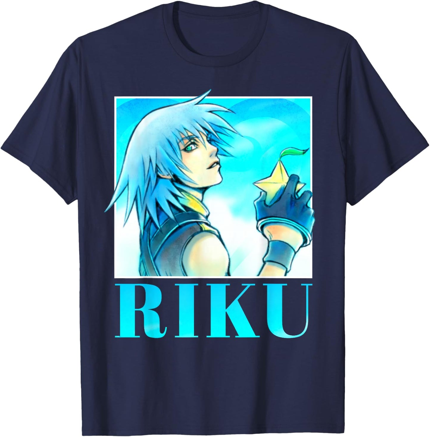 Disney Kingdom Hearts Riku Paopu Fruit Portrait T-Shirt - T-Shirt | Navy