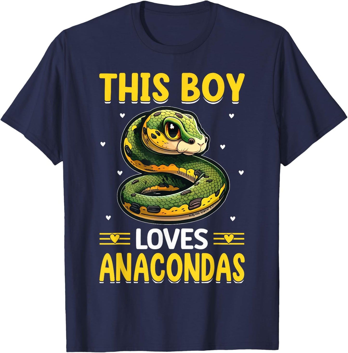 This Boy Loves Anacondas T-Shirt - T-Shirt | Navy