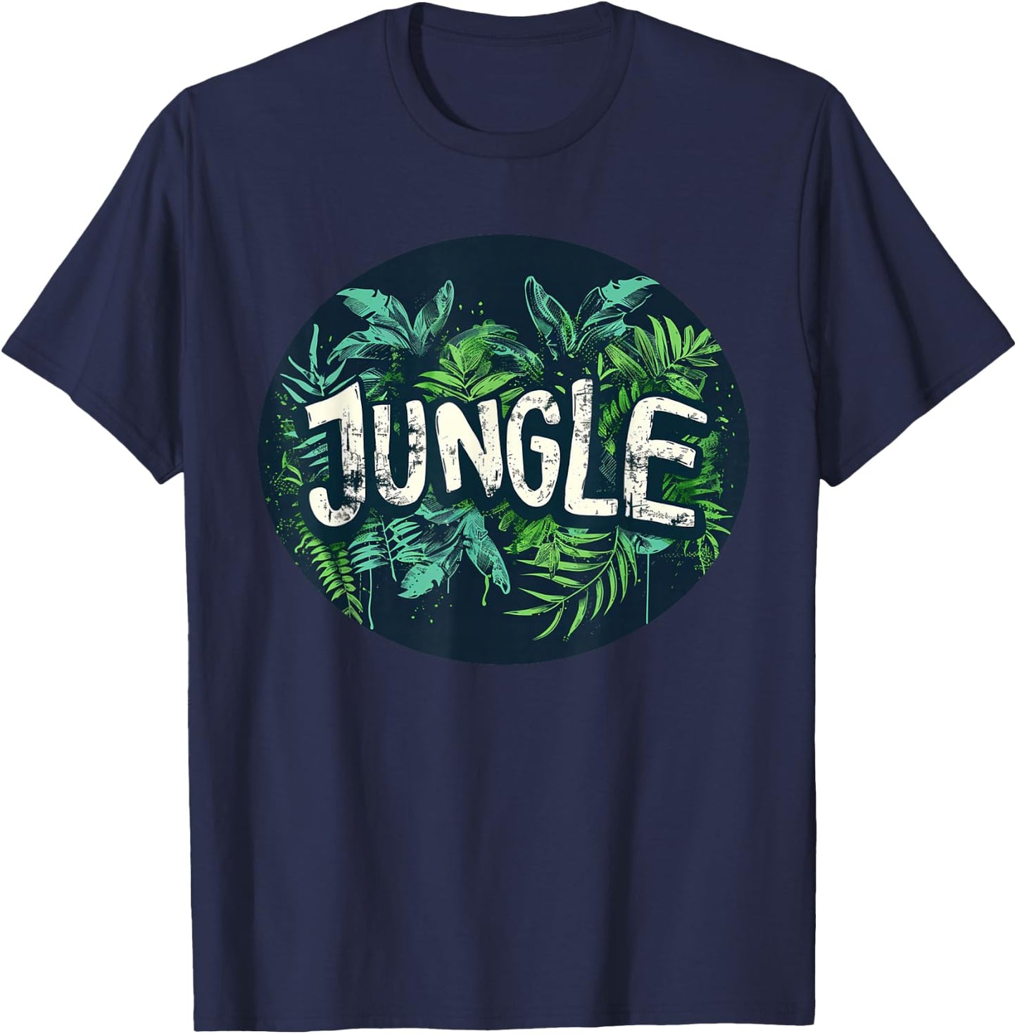 Stylish jungle design for trendy outfits , Black, S T-Shirt - T-Shirt | Navy
