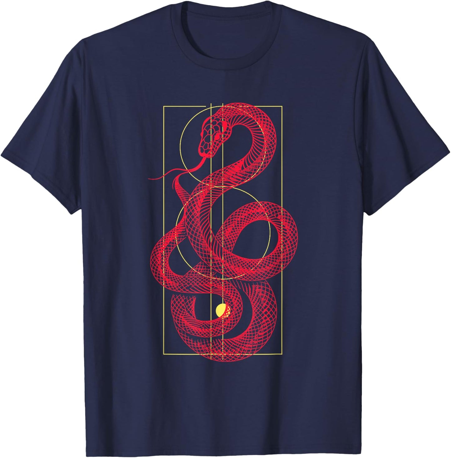 SERPENTINE Sacred Geometry Mystic Snake Organic Symmetry T-Shirt - T-Shirt | Navy