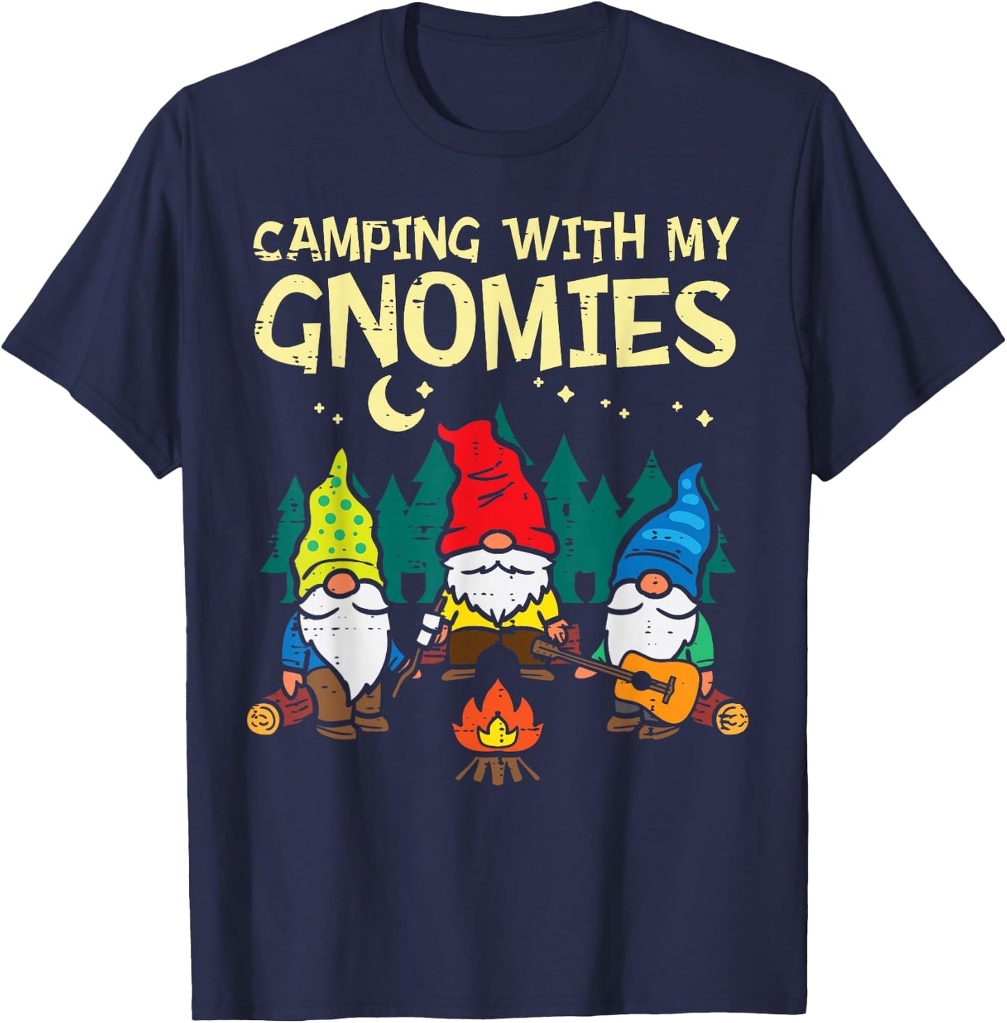 Camping With My Gnomies Funny Camper Gnomes Men Women Kids T-Shirt - T-Shirt | Navy