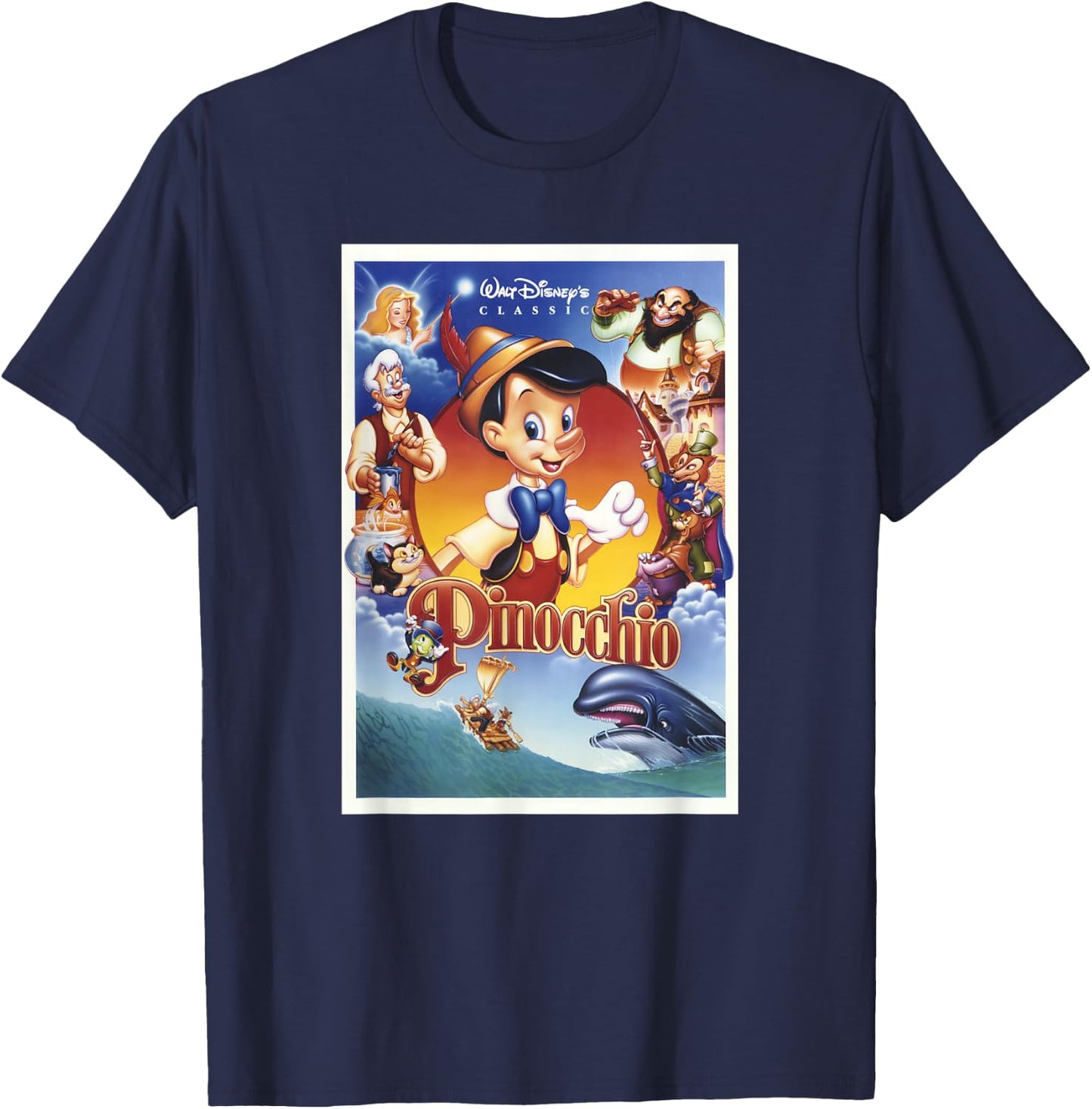 Disney Pinocchio Movie Poster Group Shot T-Shirt - T-Shirt | Navy