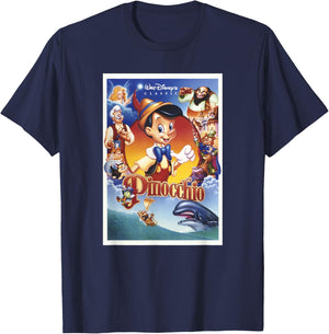 Disney Pinocchio Movie Poster Group Shot T-Shirt - T-Shirt | Navy