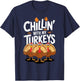Chillin With My Turkeys Shirt Matching Family Thanksgiving T-Shirt - T-Shirt | Navy