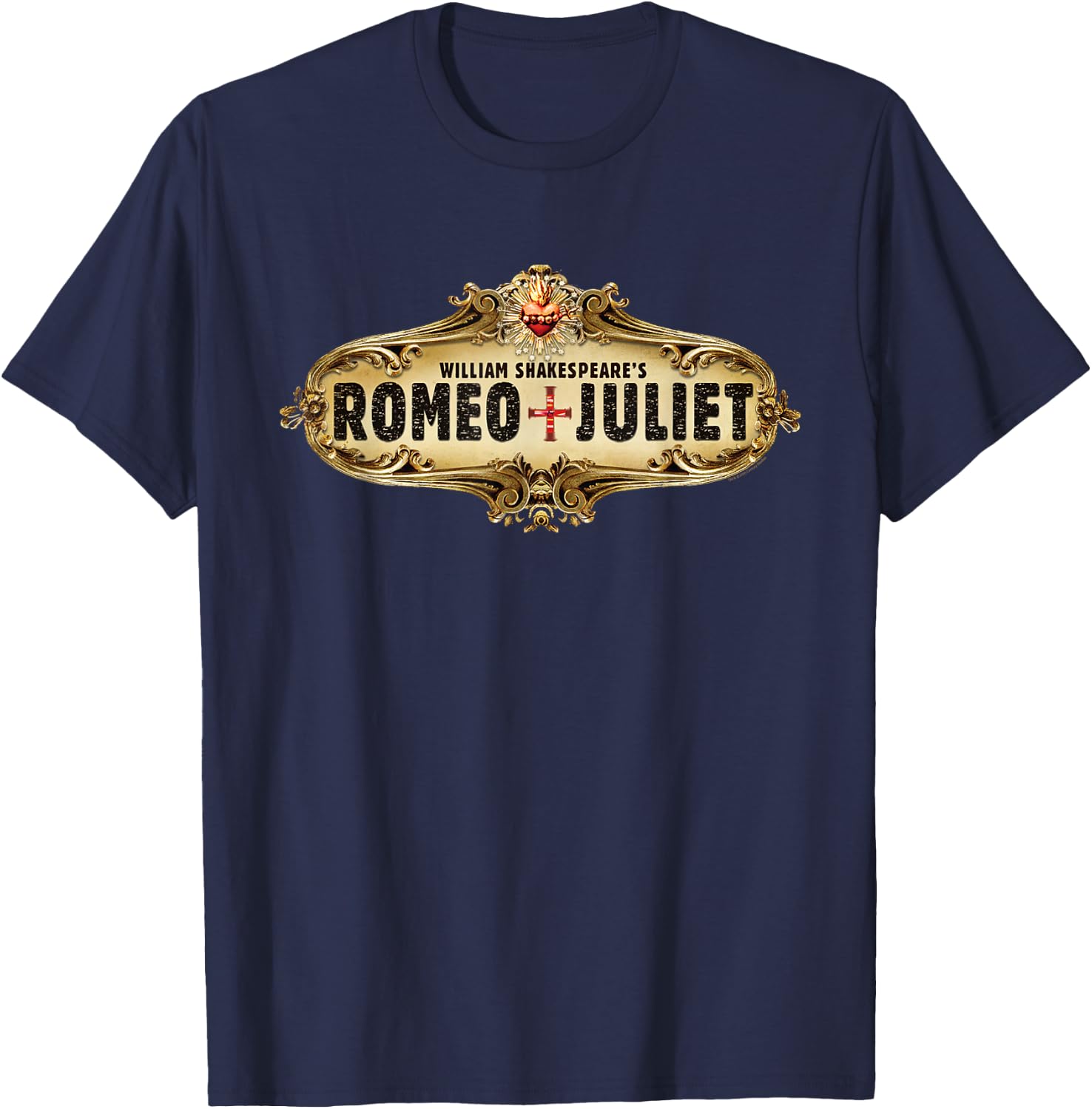 William Shakespeare's Romeo + Juliet Ornamental Movie Logo , black T-Shirt - T-Shirt | Navy