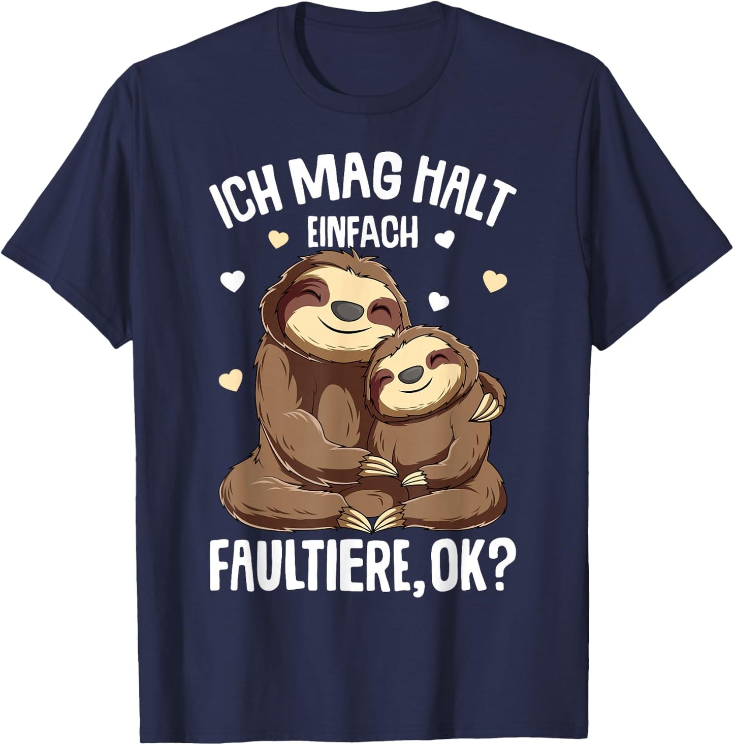 Sloth I Like Hold Sloths Women's Children's Girls , black T-Shirt - T-Shirt | Navy