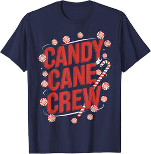 Candy Cane Family Candy Cane Crew Christmas Candy Cane Squad T-Shirt - T-Shirt | Navy