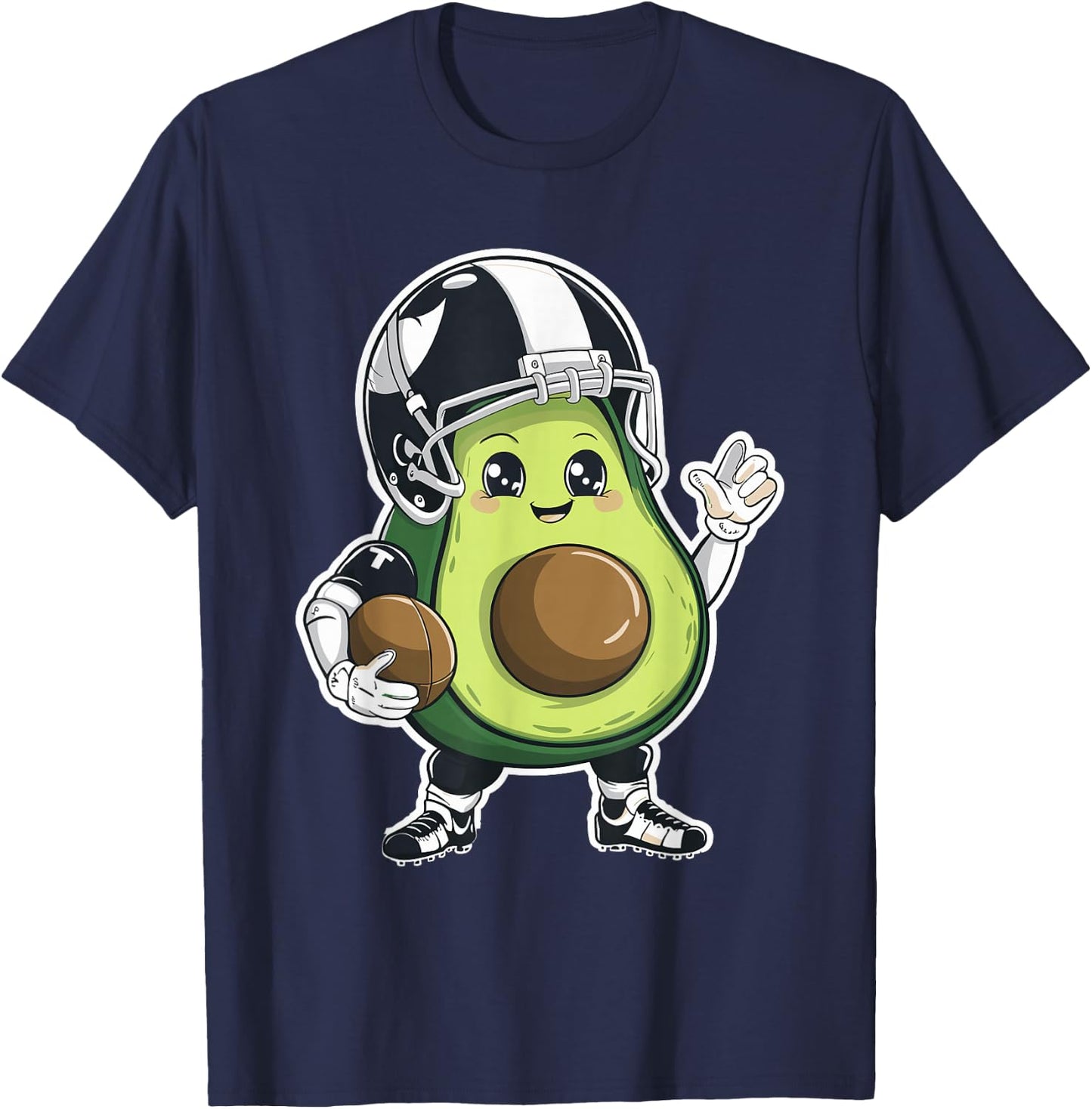 Sport Fruit Avocados Player Cute Avocado American Football T-Shirt - T-Shirt | Navy