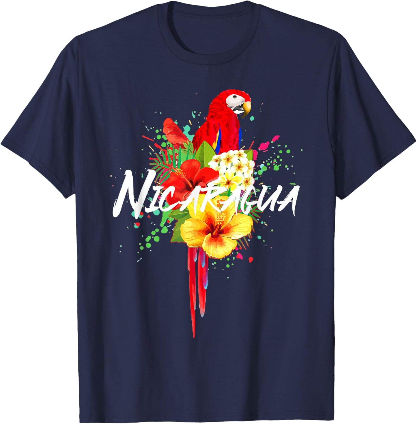 Nicaragua Parrot Colourful Nicaraguan Souvenir T-Shirt - T-Shirt | Navy