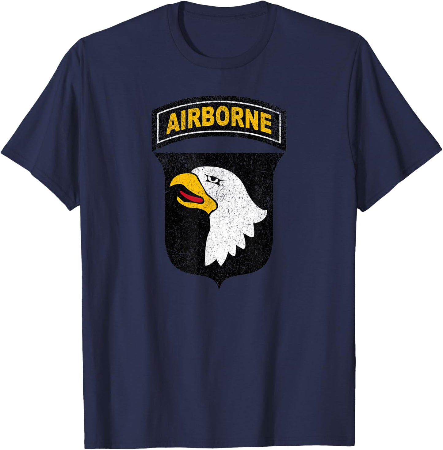 Veteran Military Patriot Distressed 101st Airborne Division T-Shirt - T-Shirt | Navy