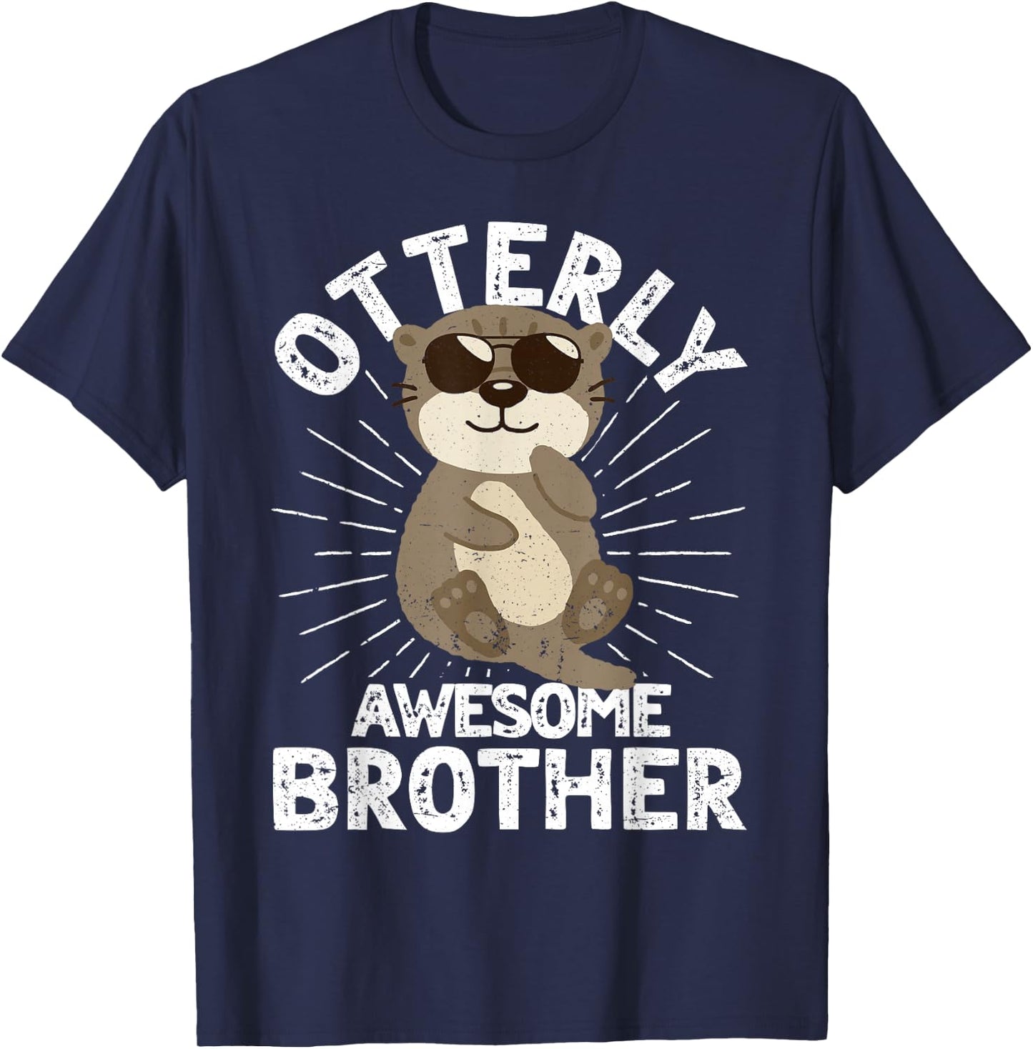 Funny Brother Otterly Awesome Brother Otter T-Shirt - T-Shirt | Navy