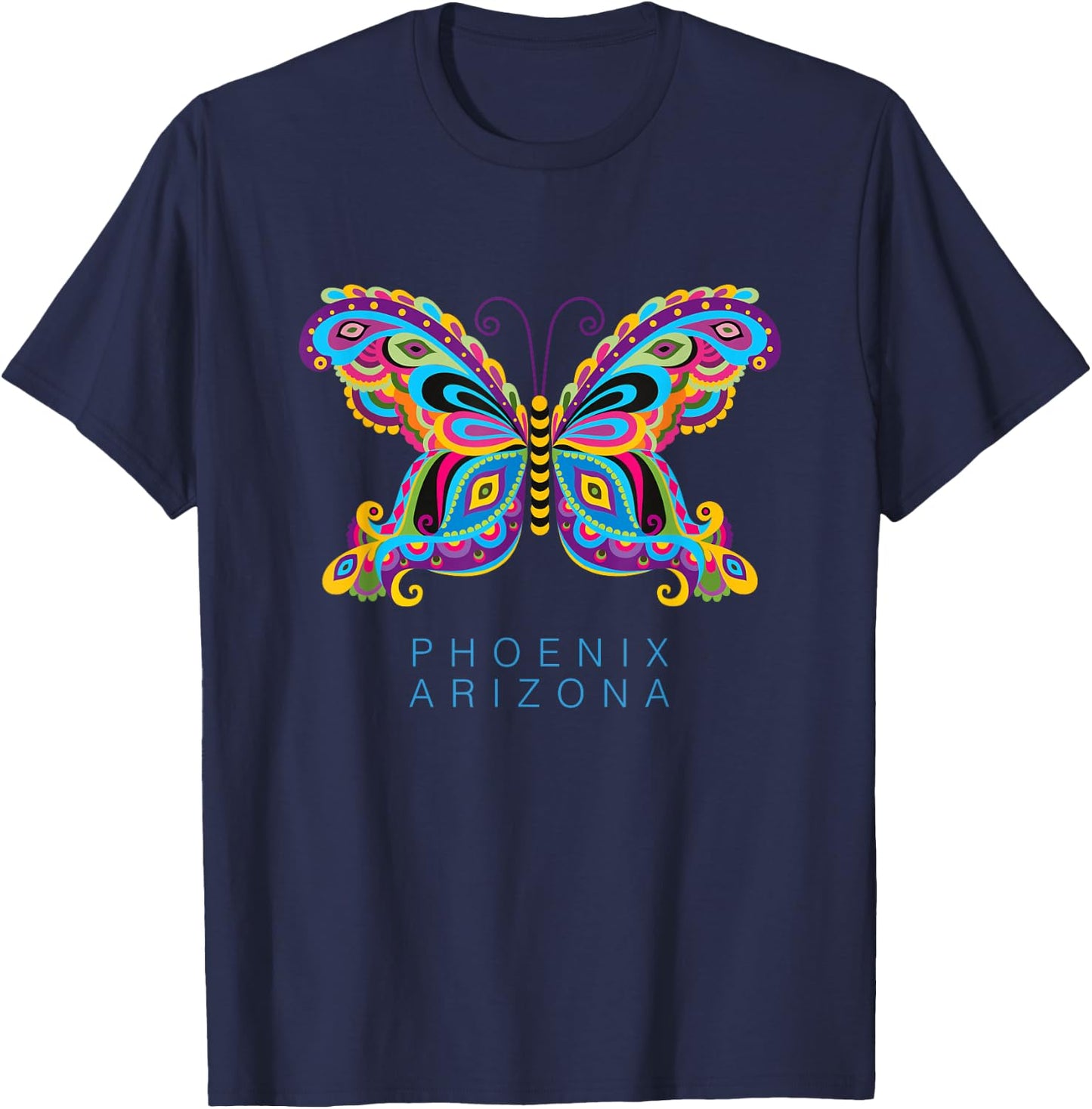Phoenix Arizona Souvenir Butterfly Graphic T-Shirt - T-Shirt | Navy