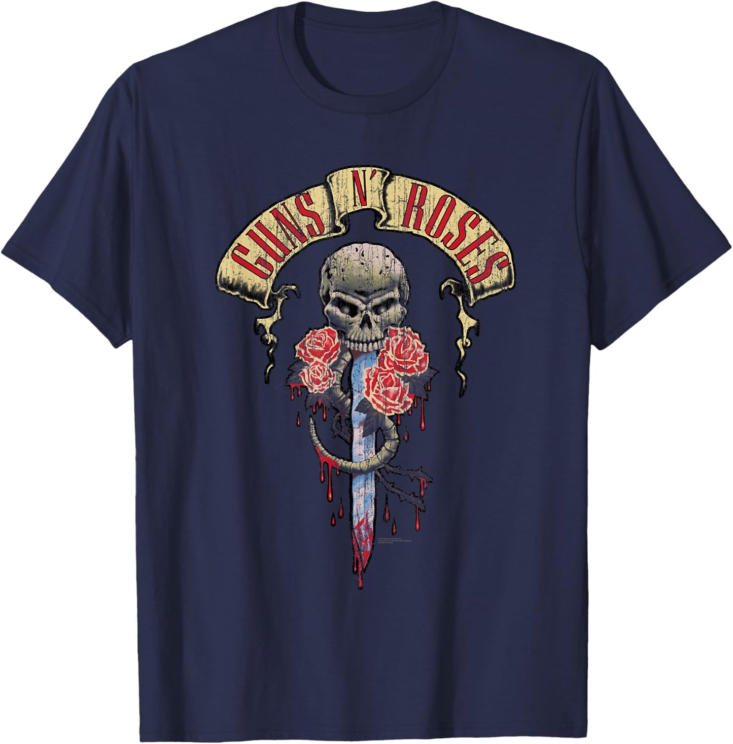 Guns N' Roses Dagger Skull T-Shirt - T-Shirt | Navy