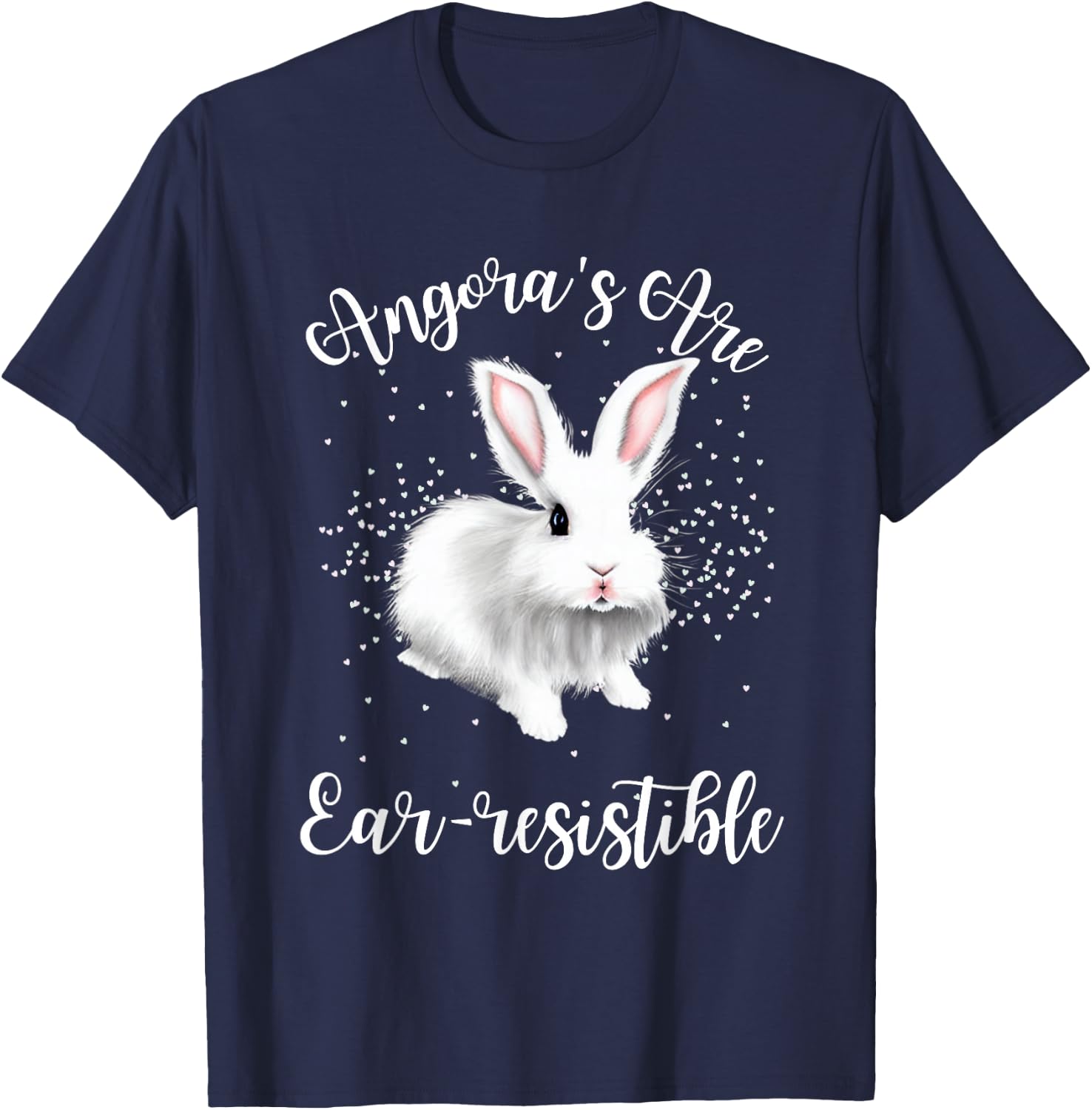 Angora Bunny Rabbit Funny Rabbit Ear-resistible T-Shirt - T-Shirt | Navy