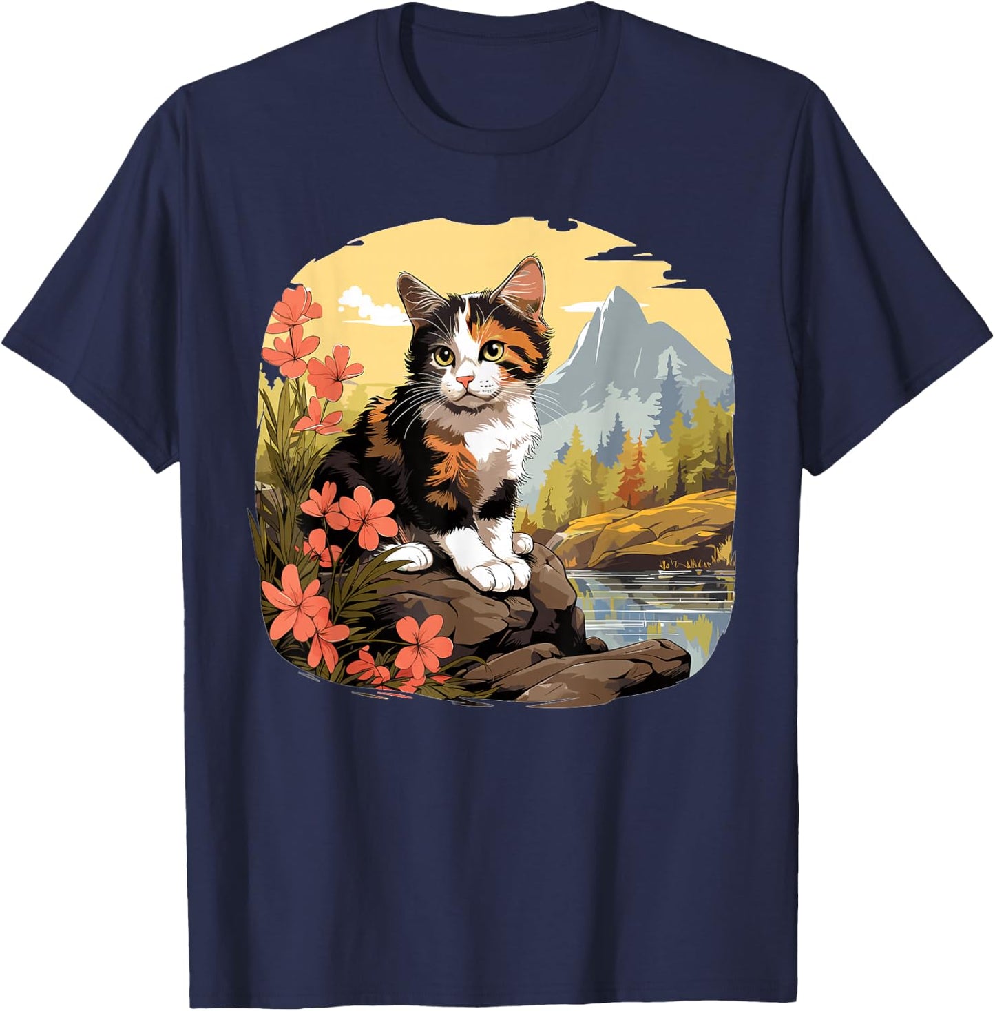 Calico Cats Calico Cat T-Shirt - T-Shirt | Navy
