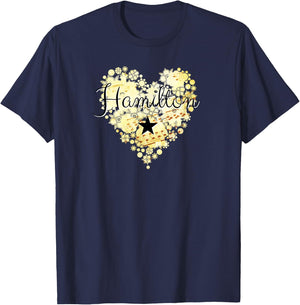 I Love Hamilton Heart Gift Teenage Girl Women T-Shirt - T-Shirt | Navy