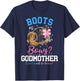 Boots or Bows Gender Reveal Party Announcement Godmother T-Shirt - T-Shirt | Navy