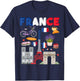 French flag outfit idea , flag of France and lavender , Black, S T-Shirt - T-Shirt | Navy