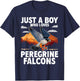 Just A Boy Who Loves Peregrine Falcons Birds T-Shirt - T-Shirt | Navy