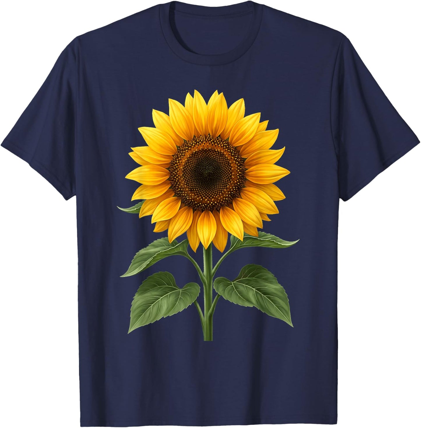 Sunflower Cute Summer Flowers Floral T-Shirt - T-Shirt | Navy