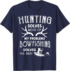 Funny Hunting Shirt Bowfishing Fishing Hunter Gift T-Shirt - T-Shirt | Navy
