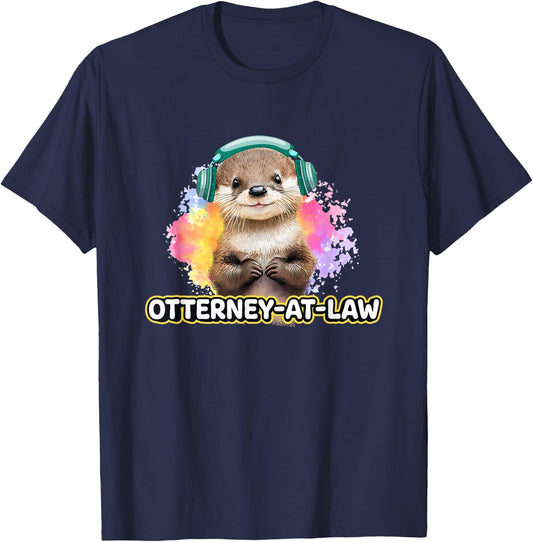 Otterney at Law Otter Lover Lawyer Sea Otter Attorney T-Shirt - T-Shirt | Navy