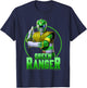 Power Rangers Green Ranger Karate Action Circle Portrait T-Shirt - T-Shirt | Navy