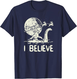 I Believe in Bigfoot Sasquatch Yeti and Santa Claus T-Shirt - T-Shirt | Navy