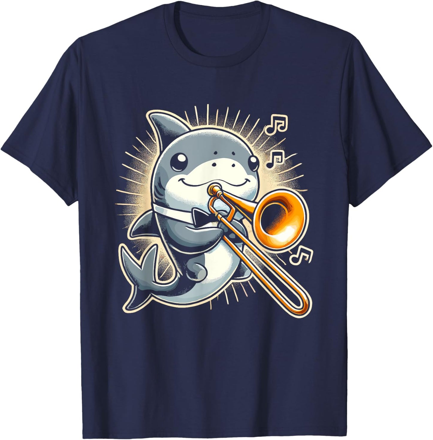 Shark Trombone Player T-Shirt - T-Shirt | Navy