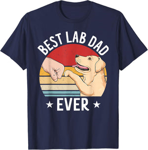 Best Lab Dad Ever Cool Labrador Retriever Dog Lover Owner T-Shirt - T-Shirt | Navy